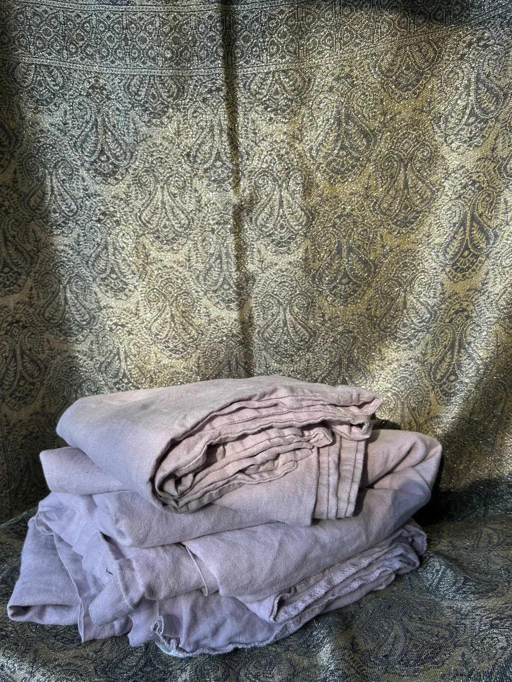 Bed Threads Lilac Linen Duvet Cover and Pillowcases- Soft Lavender Bedding
